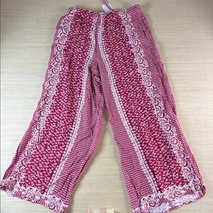 Divided Red‎ and White Wide Leg Pants